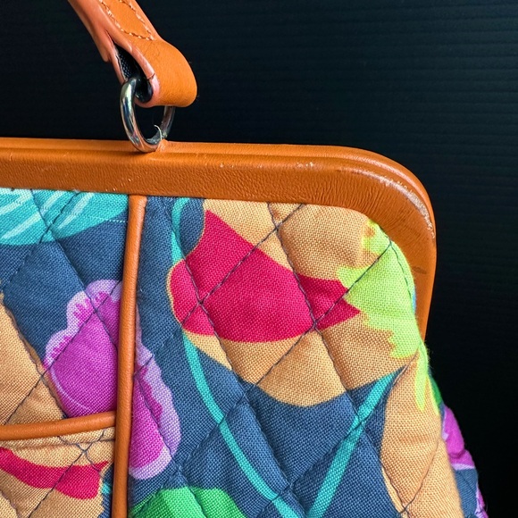 Vera Bradley BARBARA FRAME BAG Jazzy Blooms Multicolored Flowers Retired Print - Picture 7 of 12
